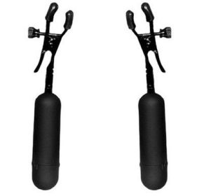 Cordless Vibrating Nipple Clamp Black Adjustable (SKU: TCN-PD3927-23)