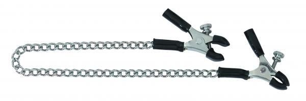 Adjustable Micro Plier Nipple Clamps With Link Chain Silver (SKU: TCN-1990-31)